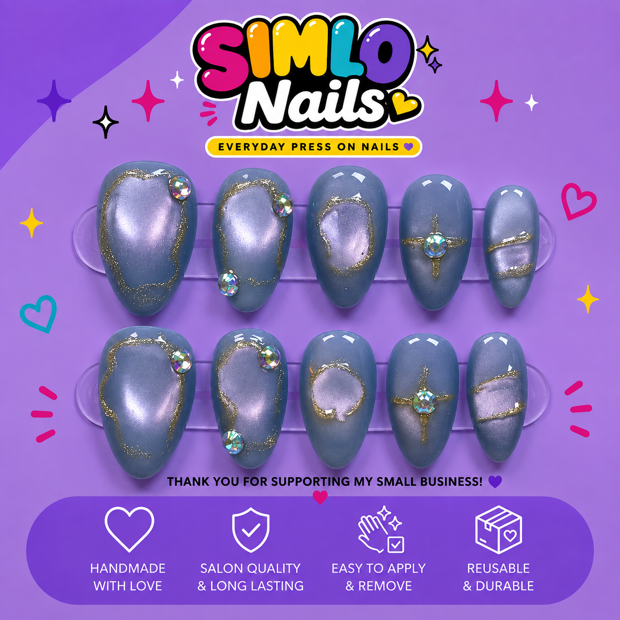 Short Almond Press On Nails