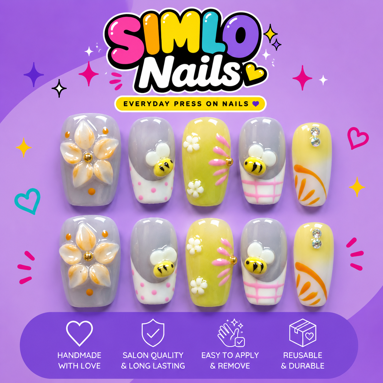 Short Square Press On Nails
