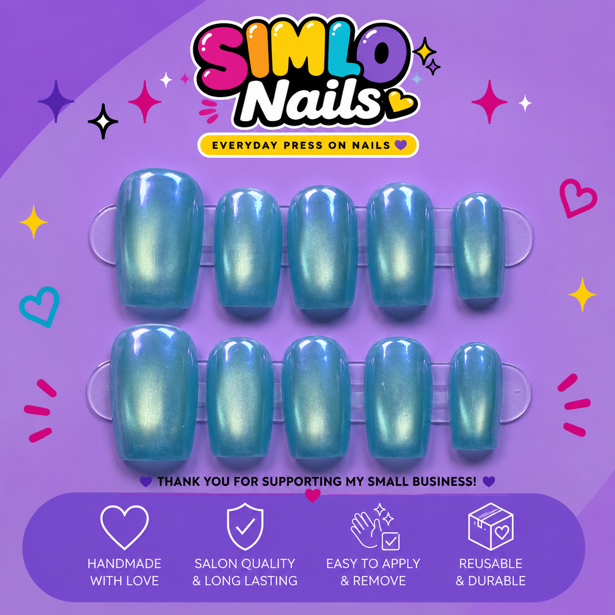 Medium Square Press On Nails