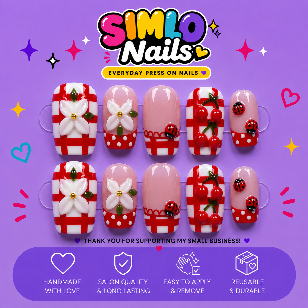 Medium Square Press On Nails